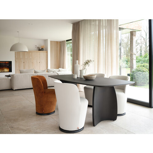 Mobitec Dolmen T0400 boot ovale eettafel massief eikenhout