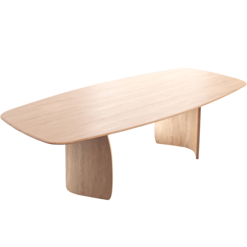 Mobitec Dolmen T0400 boot ovale eettafel massief eikenhout