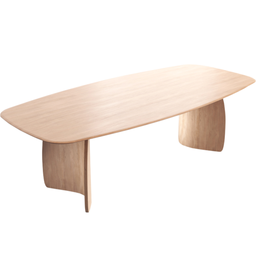Mobitec Dolmen T0400 boot ovale eettafel massief eikenhout
