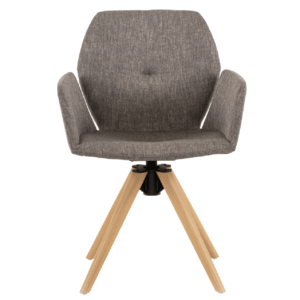Mobitec Mood 95 M1112 chaise de salle à manger avec accoudoirs et pied pivotant en bois