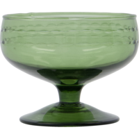 Vintage dessertkom groen glas
