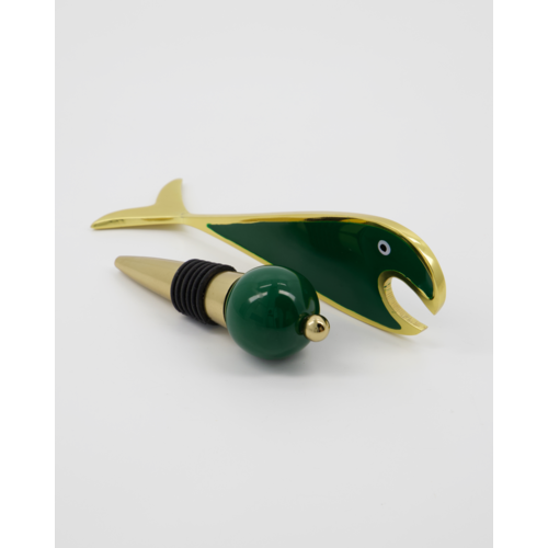 House Doctor Open bar accessoires, gold, green - set van 2