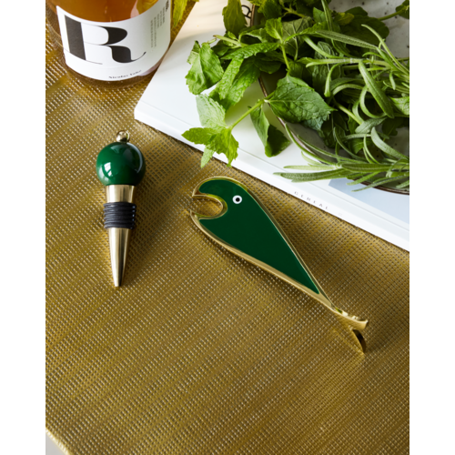 House Doctor Open bar accessoires, gold, green - set van 2