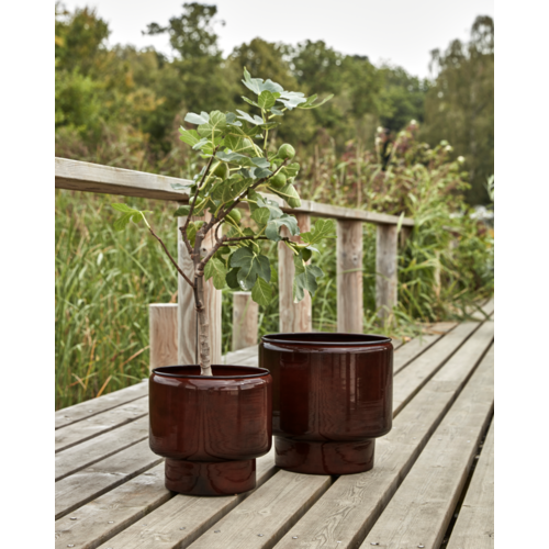 House Doctor Pile bloempot bruin Ø 30 cm