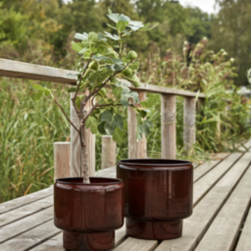House Doctor Pile bloempot bruin Ø 36 cm