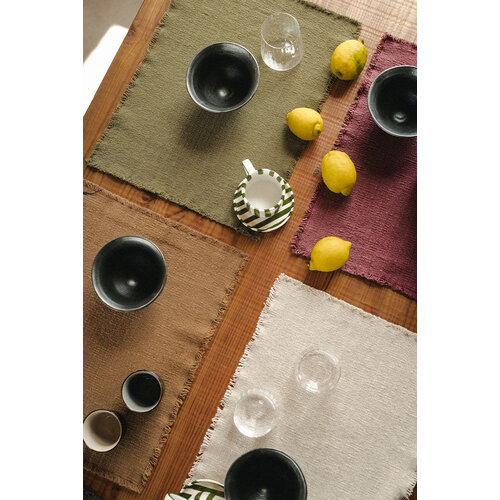 Lorena Canals Handloom placemat Kaki - set van 2
