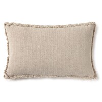 Handloom rechthoekig kussen beige