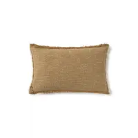 Handloom rechthoekig kussen oker
