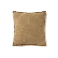 Handloom vierkant kussen oker
