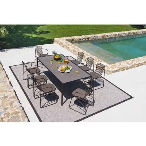 Emu Terramare tuintafel 203 X 103 indian brown tafelblad gress grey dark - TOONZAALMODEL