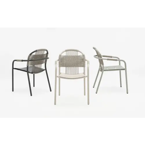 Vincent Sheppard Cleo tuinstoel fossil grey/misty dots - TOONZAALMODEL