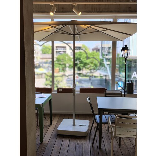 Glatz Twist parasol cream 240 x 240 incl. staander & voet - TOONZAALMODEL