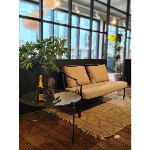 Emu Set: Como tuinbank antique iron incl zit & rugkussens + salontafel - TOONZAALMODEL