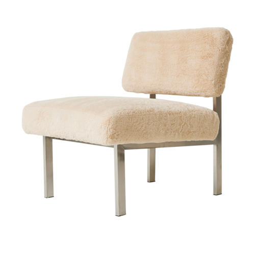 HKLiving Furry fauteuil champagne - TOONZAALMODEL