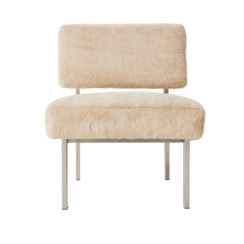 HKLiving Furry fauteuil champagne - TOONZAALMODEL