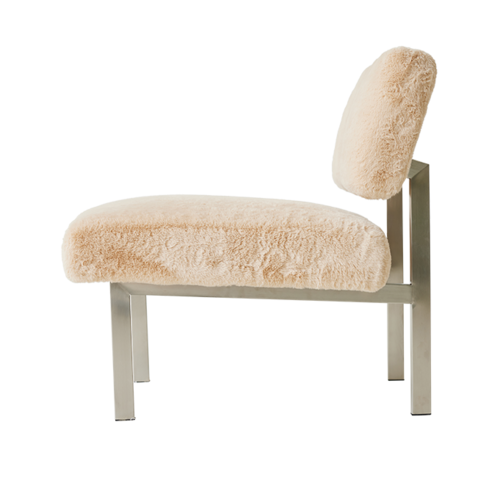 HKLiving Furry fauteuil champagne - TOONZAALMODEL