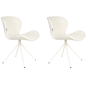 Zuiver Lot de 2 : OMG chaise de salle à manger off-white - MODÈLE D'EXPOSITION Zuiver Lot de 2 : OMG chaise de salle à manger off-white - MODÈLE D'EXPOSITION