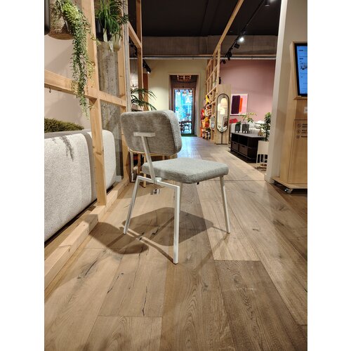 Studio Henk Ode eetkamerstoel - witte frame - grijze Brema zitting