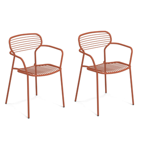 Emu Set van 2: Apero tuinstoel met armleuningen maple red incl zitkussen TOONZAALMODEL Emu Set van 2: Apero tuinstoel met armleuningen maple red incl zitkussen TOONZAALMODEL