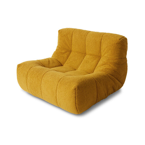 HKLiving Lazy fauteuil fluffy oker