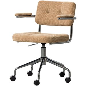 WOOOD Kova chaise de bureau en tissu côtelé tissé sable foncé