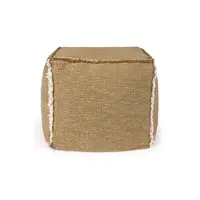 Handloom poef ochre