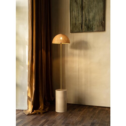 Vincent Sheppard Arvin vloerlamp recht basis mushroom lampenkap rotan Vincent Sheppard Arvin vloerlamp recht basis mushroom lampenkap rotan