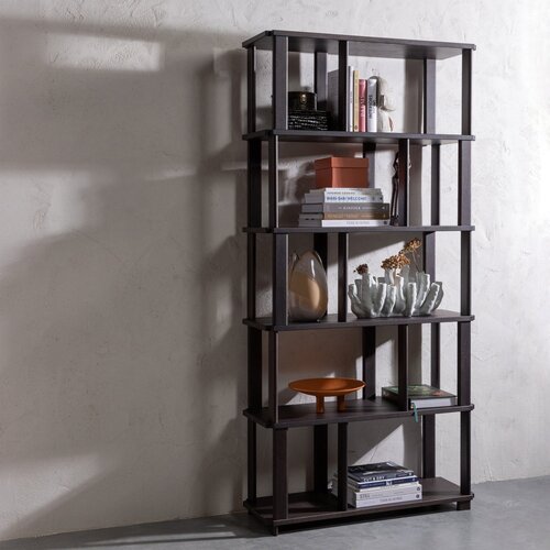 WOOOD Riss boekenkast eikenhout mystic brown