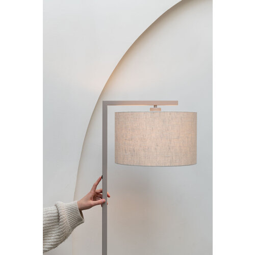 It’s about RoMi Boston vloerlamp zand - lampenkap 3220 linnen donker