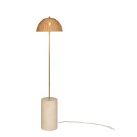 Arvin vloerlamp recht basis mushroom lampenkap rotan