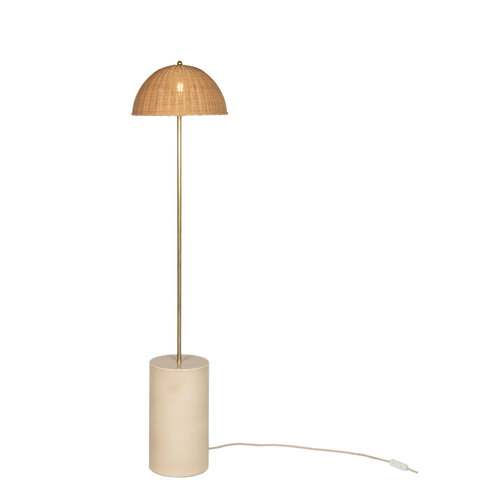 Vincent Sheppard Arvin vloerlamp recht basis mushroom lampenkap rotan Vincent Sheppard Arvin vloerlamp recht basis mushroom lampenkap rotan