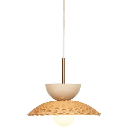 Vincent Sheppard Arvin hanglamp keramiek mushroom / rotan Vincent Sheppard Arvin hanglamp keramiek mushroom / rotan