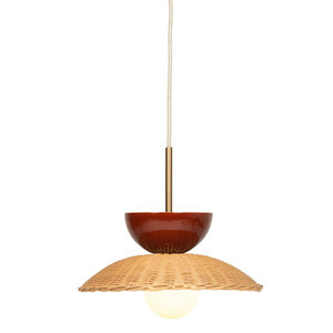 Vincent Sheppard Arvin hanglamp keramiek marroon / rotan