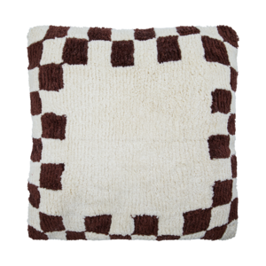 House Doctor Chess coussin brun/blanc cassé 50 x 50