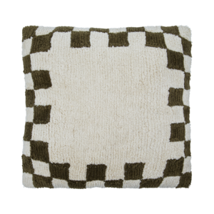 House Doctor Chess coussin vert/blanc cassé 50 x 50 House Doctor Chess coussin vert/blanc cassé 50 x 50