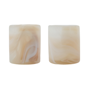 House Doctor Kae theelichthouder beige - set van 2