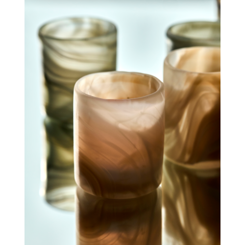 House Doctor Kae theelichthouder beige - set van 2
