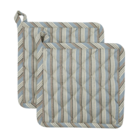 Chef pothouders blauw/zand - set van 2
