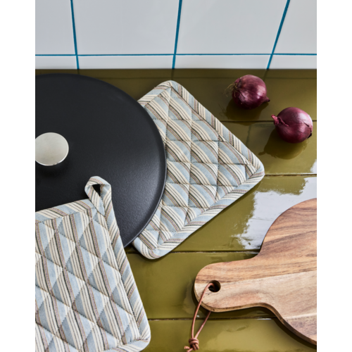 House Doctor Chef pothouders blauw/zand - set van 2