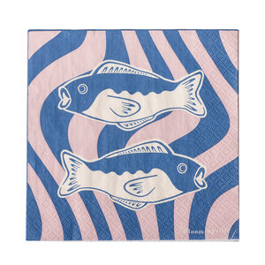 Bloomingville Remy servetten papier blauw - pak van 20