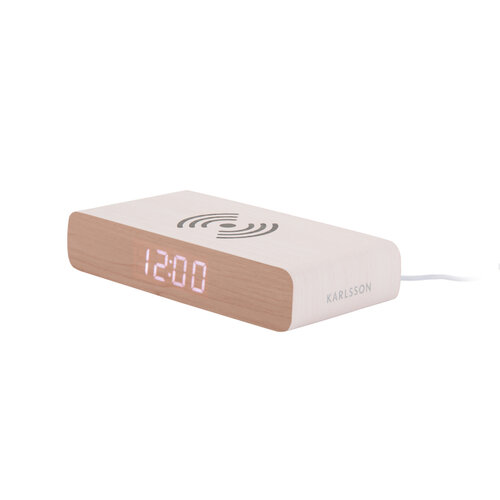 Karlsson Retro flat led alarmklok wit