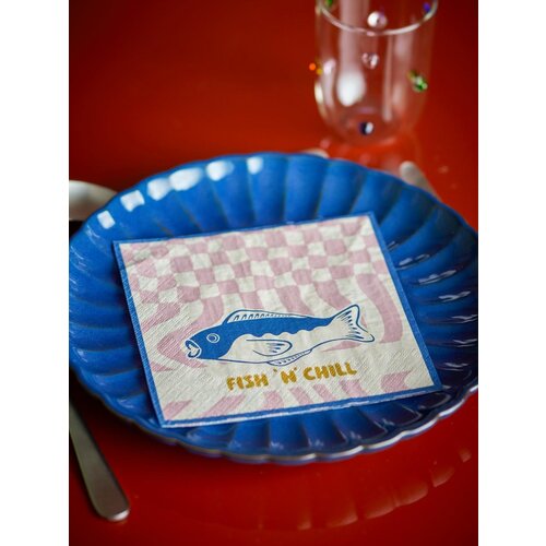 Bloomingville Remy servetten papier blauw - pak van 20
