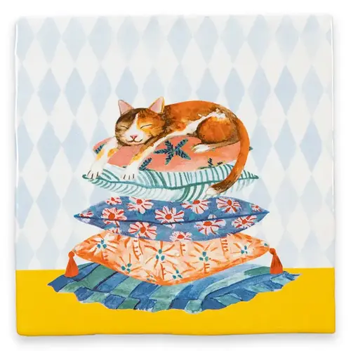 StoryTiles Sleepy cat tegel small StoryTiles Sleepy cat tegel small