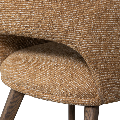 WOOOD Murat eetkamerstoel taupe met houten poot donkerbruin WOOOD Murat eetkamerstoel taupe met houten poot donkerbruin