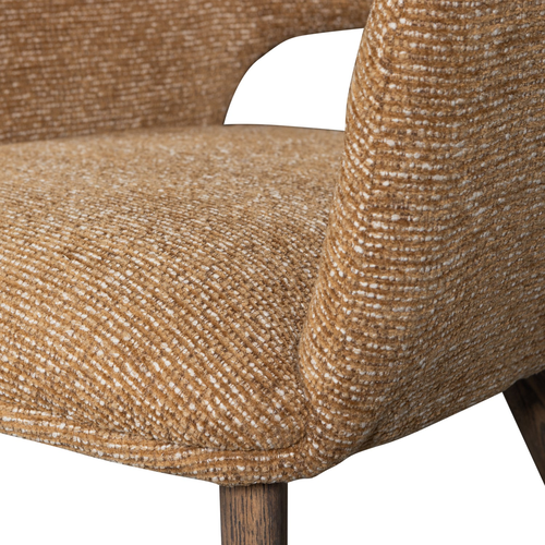 WOOOD Murat eetkamerstoel taupe met houten poot donkerbruin WOOOD Murat eetkamerstoel taupe met houten poot donkerbruin