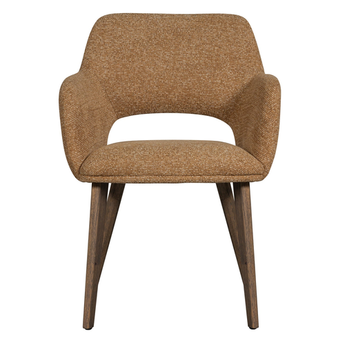 WOOOD Murat eetkamerstoel taupe met houten poot donkerbruin WOOOD Murat eetkamerstoel taupe met houten poot donkerbruin