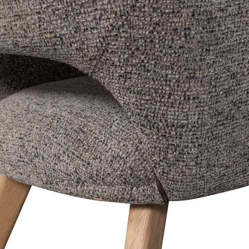 WOOOD Murat eetkamerstoel taupe met houten poot naturel
