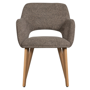 WOOOD Murat eetkamerstoel taupe met houten poot naturel
