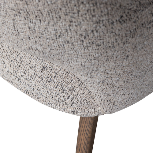 WOOOD Murat eetkamerstoel naturel met houten poot donkerbruin