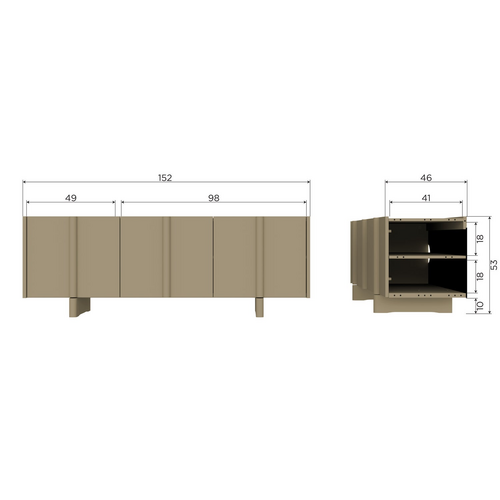 WOOOD Basu tv meubel 152 cm grenen moss WOOOD Basu tv meubel 152 cm grenen moss